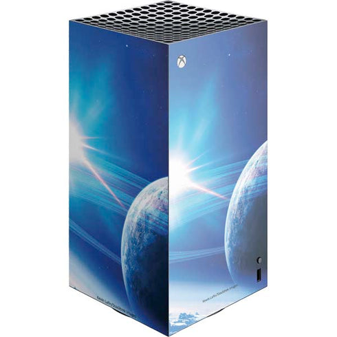 View of a Planet as it Looms in Close Orbit and with Rings XBox Series X Digital Edition Console Skin
